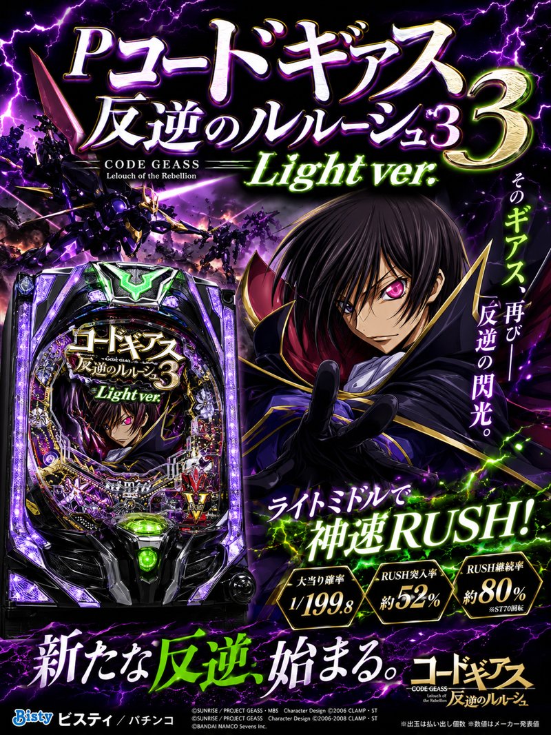 パチスロコードギアス　反逆のルルーシュ３ - 機種画像