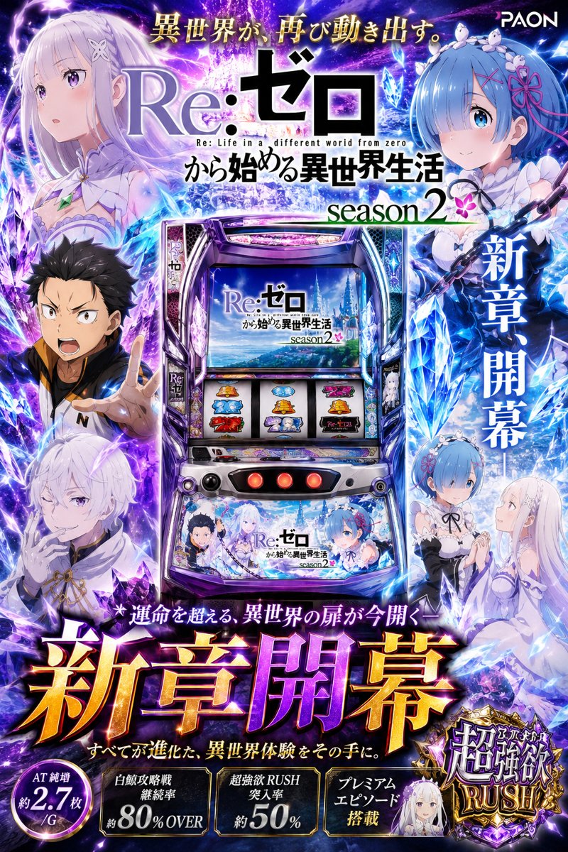 スロット　Ｒｅ：ゼロから始める異世界生活　ｓｅａｓｏｎ２
