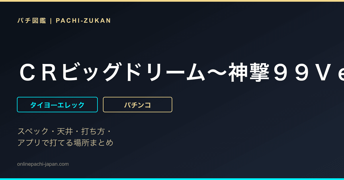 ＣＲビッグドリーム〜神撃９９Ｖｅｒ．