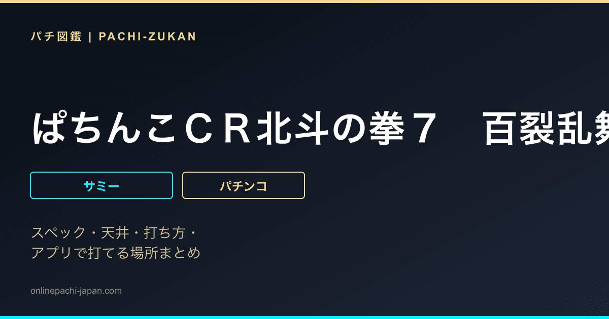 ぱちんこＣＲ北斗の拳７　百裂乱舞