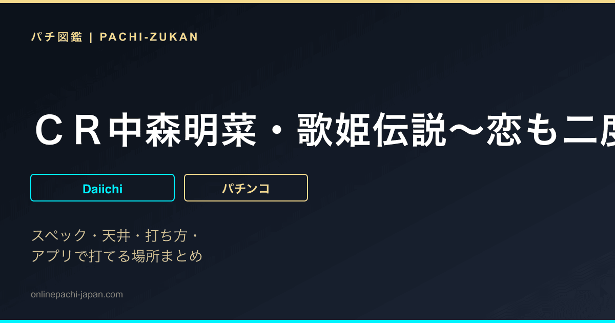 ＣＲ中森明菜・歌姫伝説〜恋も二度目なら〜