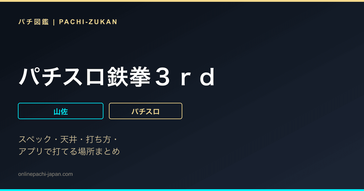 パチスロ鉄拳３ｒｄ